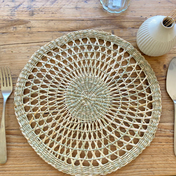 4 x Natural Woven Seagrass Placemat Placemats - The Wedding of My Dreams