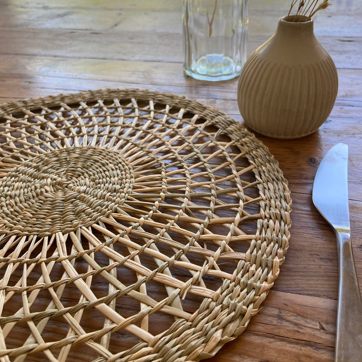 4 x Natural Woven Seagrass Placemat Placemats - The Wedding of My Dreams