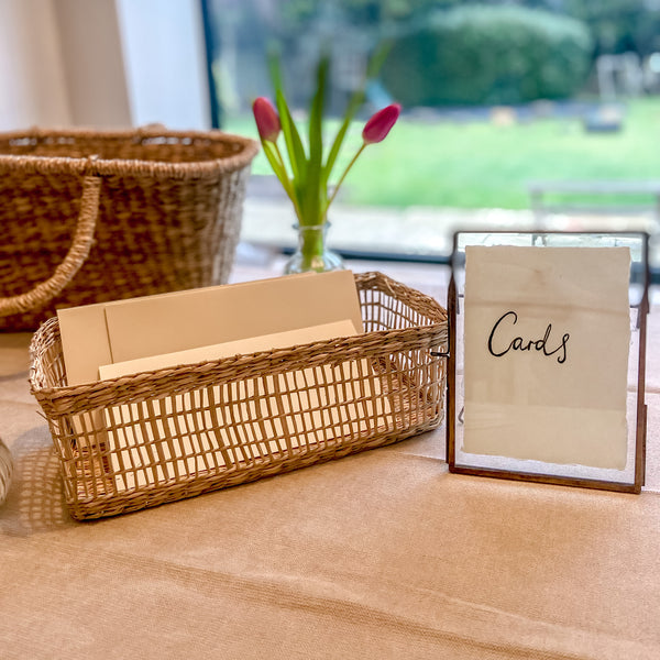 Natural Seagrass Cards Basket for Weddings