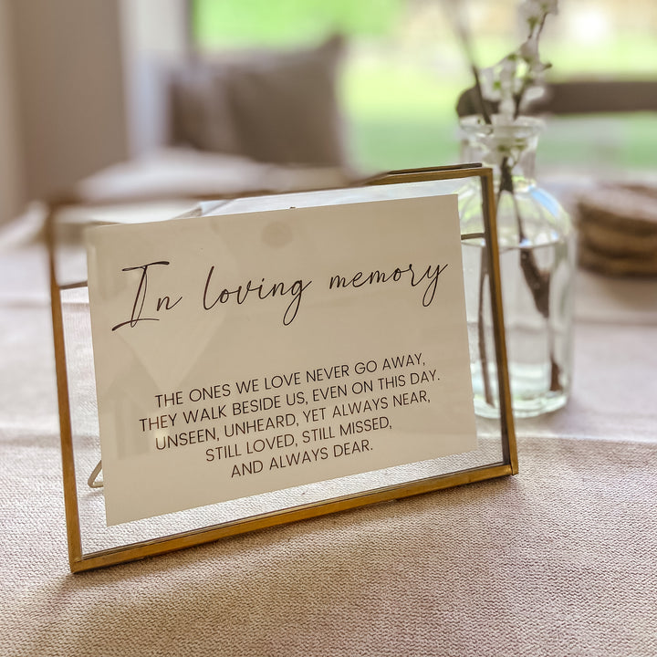 In Loving Memory - A6 Wedding Print wedding sign - The Wedding of My Dreams
