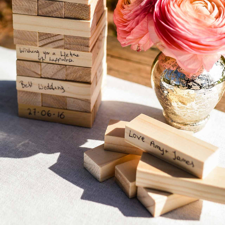 Wooden Jenga Wedding Guest Book (72 pieces) - The Wedding of My Dreams