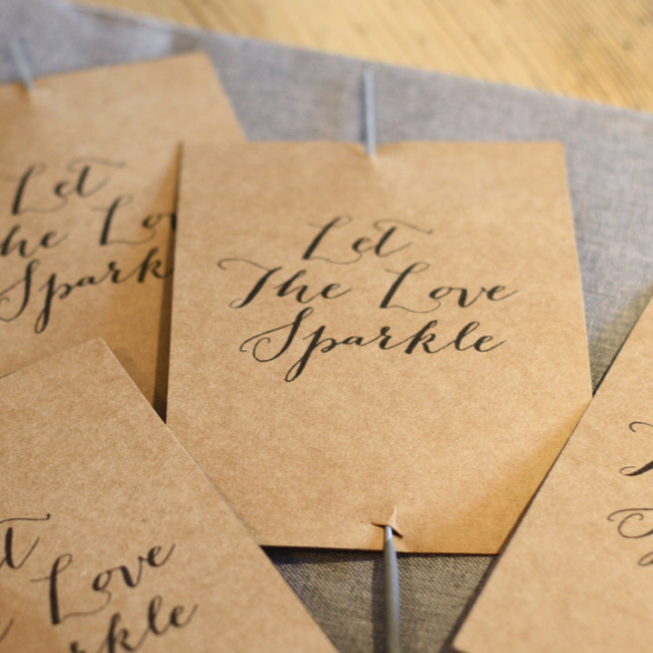 Printable: Let The Love Sparkle Sparkler Tags (personalised) - The Wedding of My Dreams