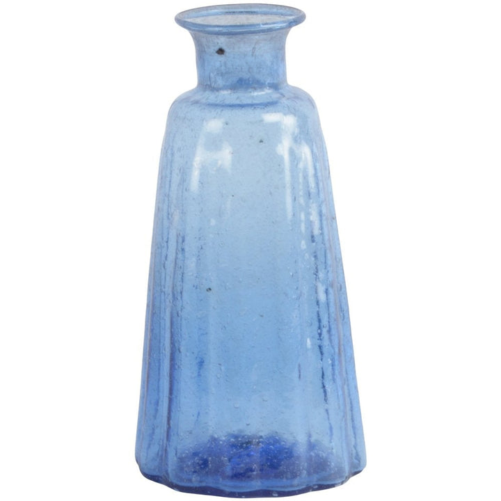 Blue Recycled Glass Vase 13cm