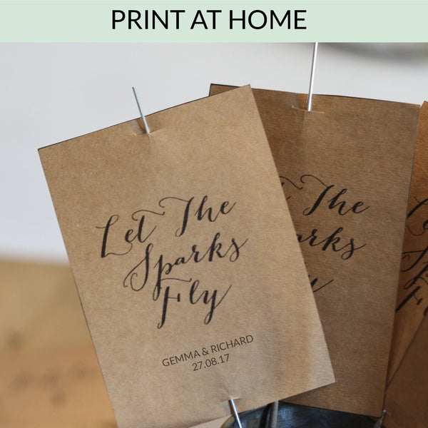Printable: Let The Sparks Fly Sparkler Tags (personalised) - The Wedding of My Dreams