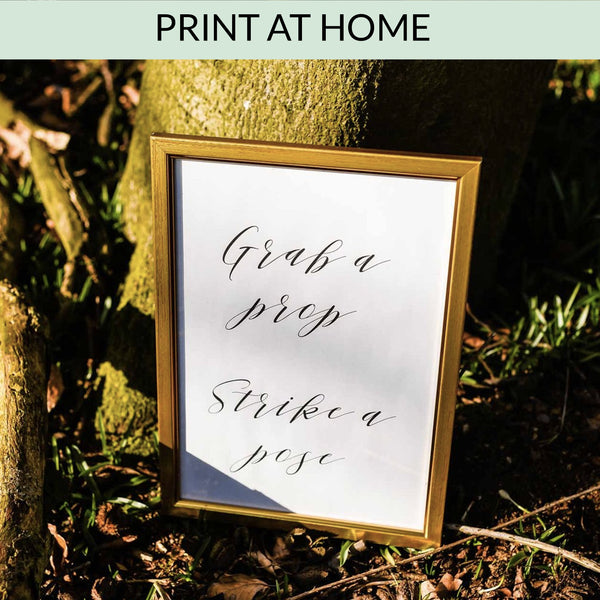 Grab A Prop Strike A Pose - Digital Download / Printable - The Wedding of My Dreams
