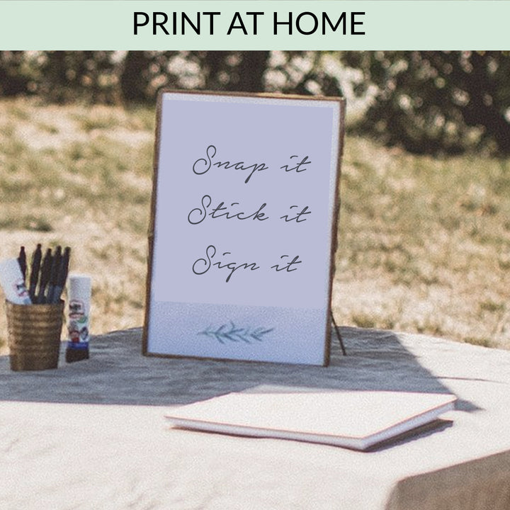 Snap It Stick it Sign It (Polaroid camera guest book sign) - Digital Download / Printable - The Wedding of My Dreams