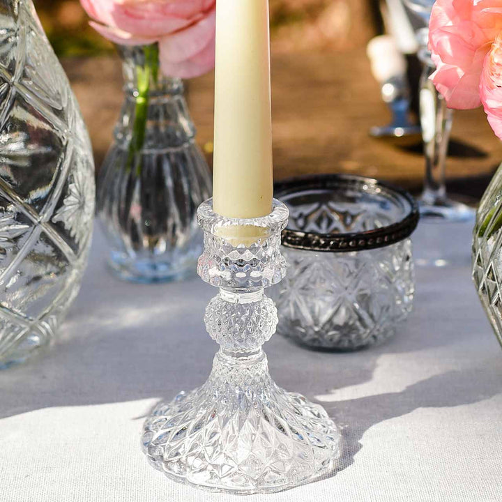 Pressed Glass Candlestick - The Wedding of My Dreams