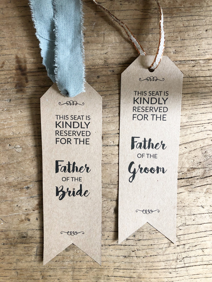 Printable Wedding Reserved Seat Signs : Digital Download Print At Home - The Wedding of My Dreams