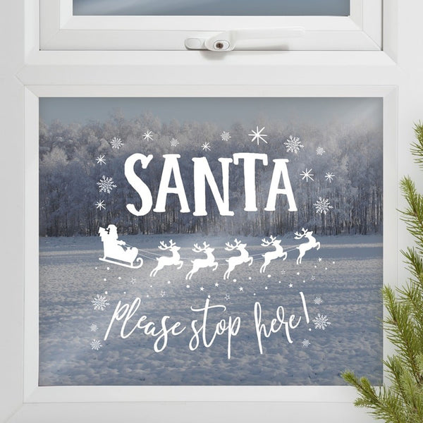 Santa Please Stop Here Snow Window Sticker - The Wedding of My Dreams