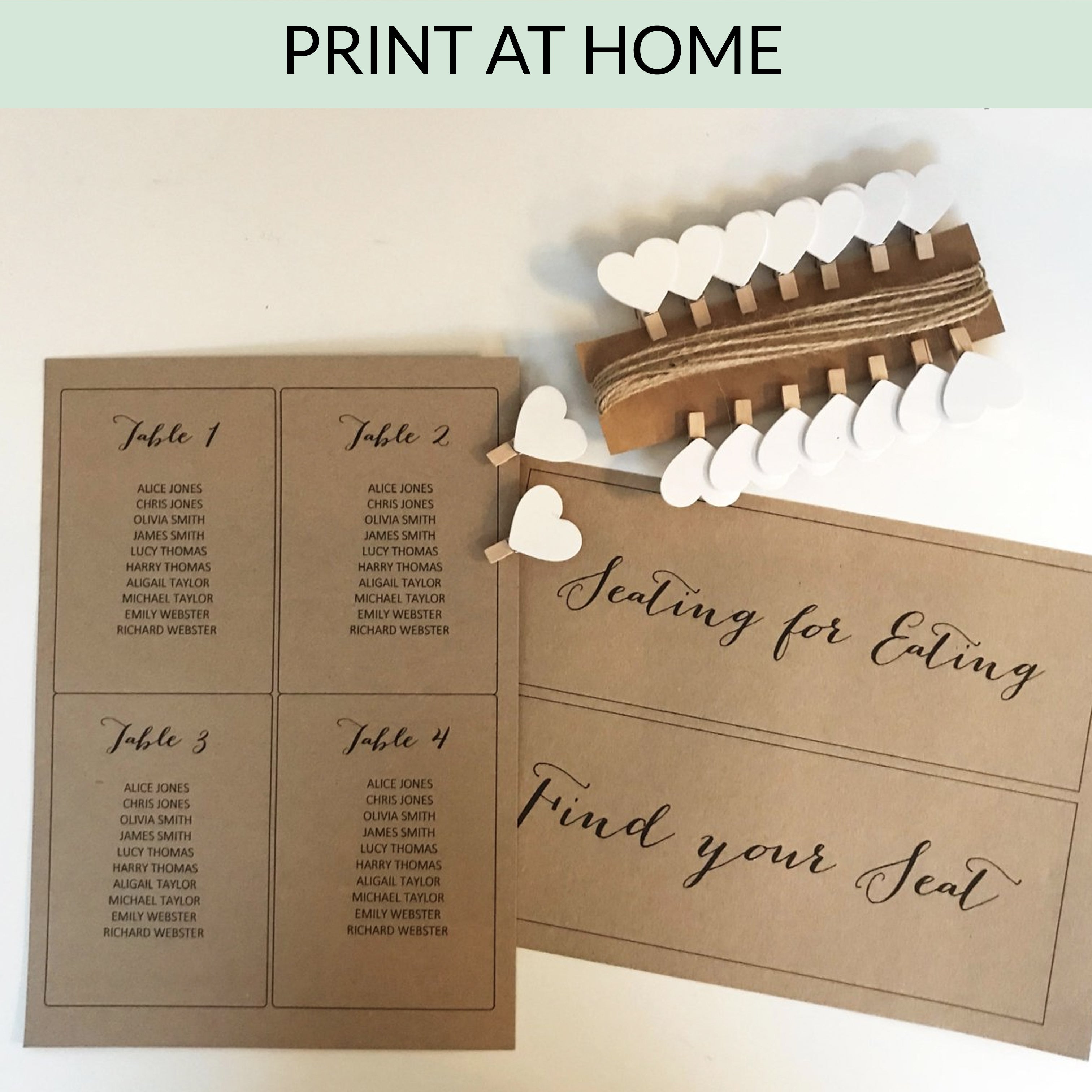 Table Plan Cards 1 - 20: Printable / Instant Download – The Wedding of ...