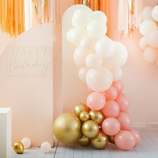 Balloon Arch Kit - Peach, Gold (75 Balloons) Wedding & Party Backdrops