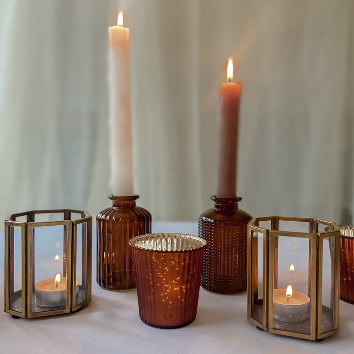 Mini Ribbed Tea Lights Bronze Ribbed Mercury Glass Tea Light Holder – The Wedding of My Dreams