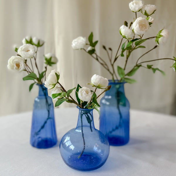 Blue Recycled Glass Vase (3 sizes) Wedding Vases