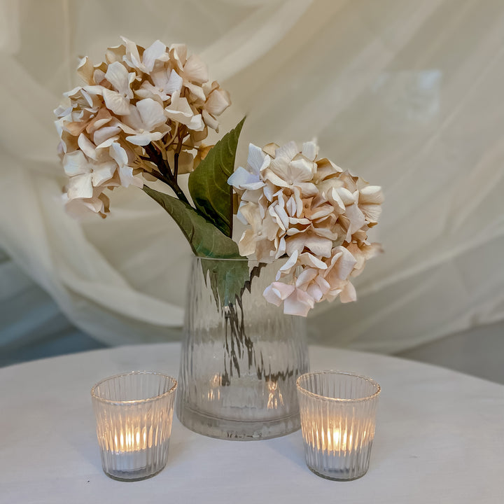 Clear Glass Tea Light Holder Ribbed Design candle holder - The Wedding of My Dreams