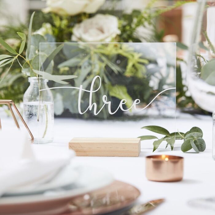 Acrylic Wedding Table Numbers 1 - 12 - The Wedding of My Dreams