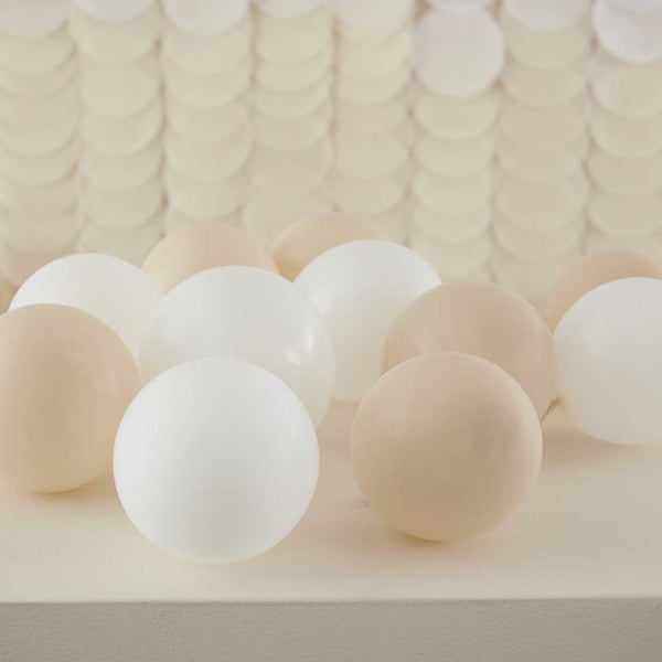 Nude and White Balloon Pack  of 40 (Small 5" Balloons ) - Wedding & Party Balloons
