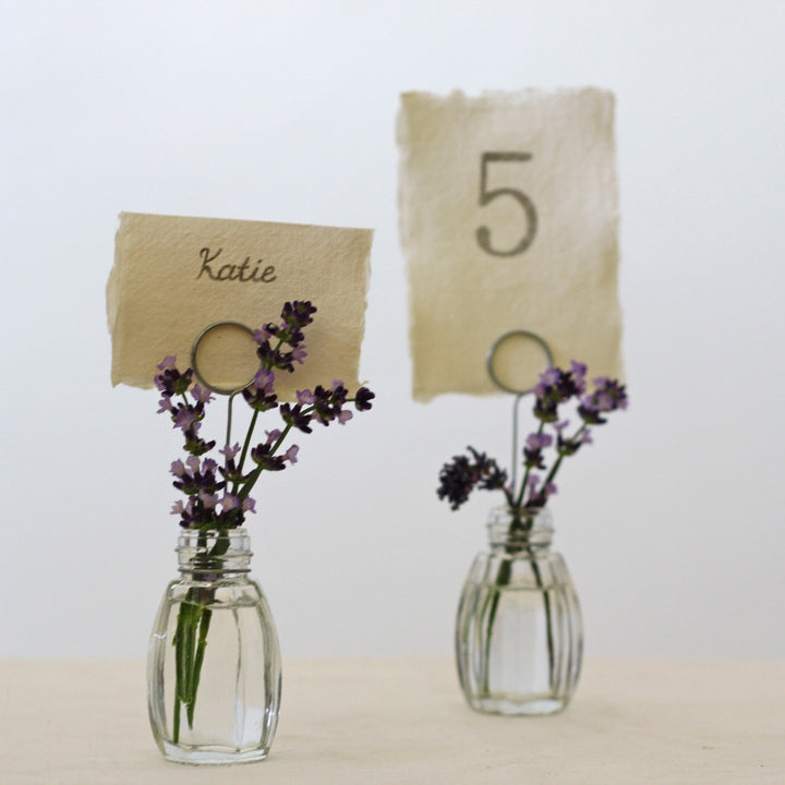 Glass Bud Vase Name Card Holders - Set Of 4 - The Wedding of My Dreams