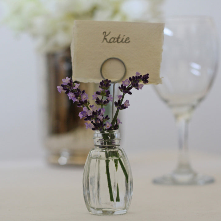 Glass Bud Vase Name Card Holders - Set Of 4 - The Wedding of My Dreams