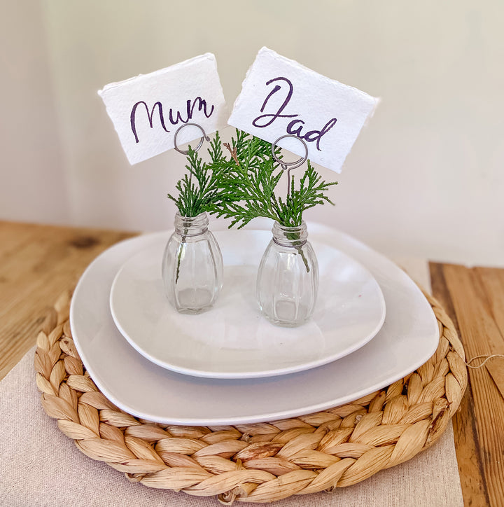 Glass Bud Vase Name Card Holders - Set Of 4 - The Wedding of My Dreams