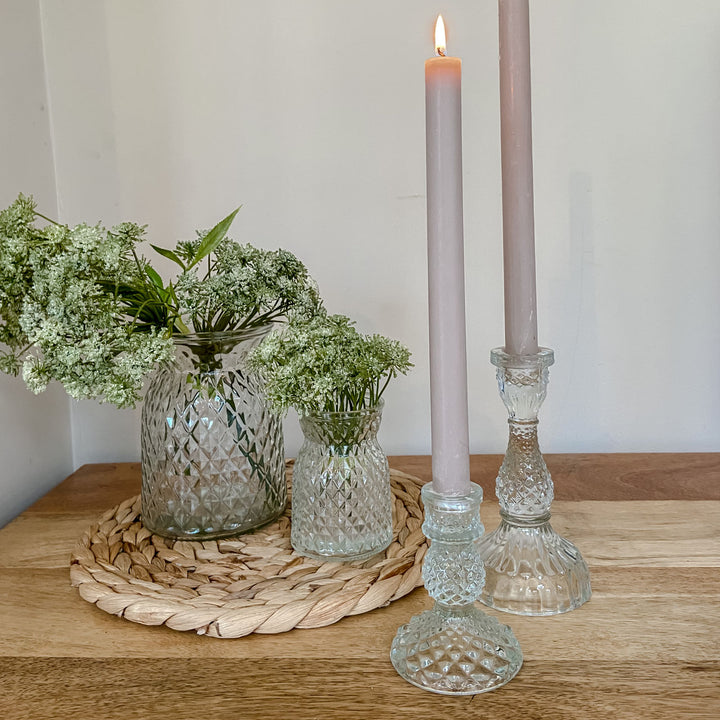 Light Grey/Oyster Dinner Candles - Pack of 5 dinner candles - The Wedding of My Dreams