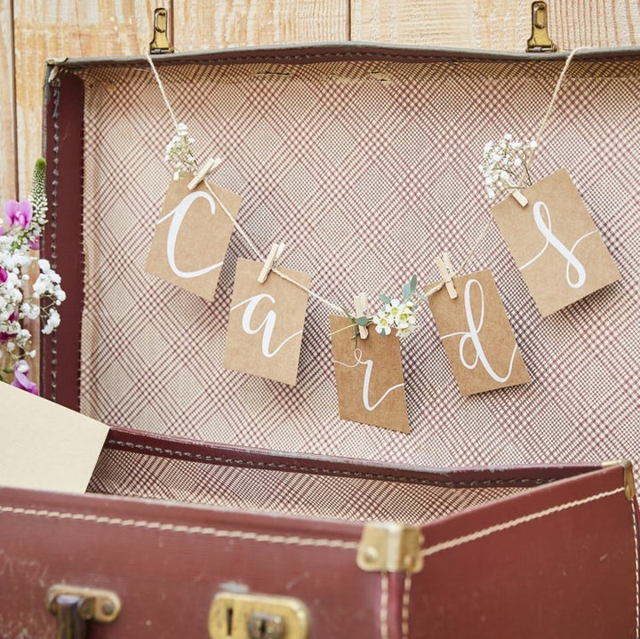 Rustic Chic CARDS bunting & Pegs - The Wedding of My Dreams