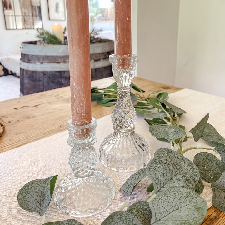 Pressed Glass Candlestick (2 sizes) - The Wedding of My Dreams