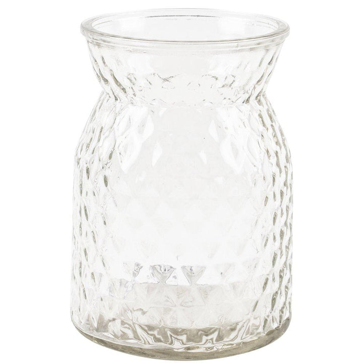 Textured Pressed Glass Hurricane Wedding Vase (3 Sizes) centrepieces and vases - The Wedding of My Dreams
