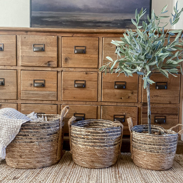 Neutral Jute Basket with Handles (3 sizes)