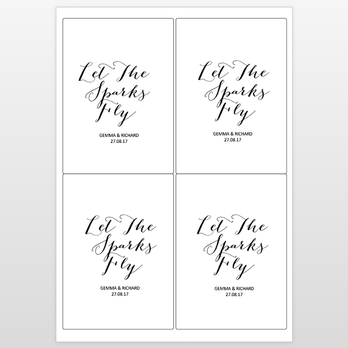 Printable: Let The Sparks Fly Sparkler Tags (personalised) - The Wedding of My Dreams