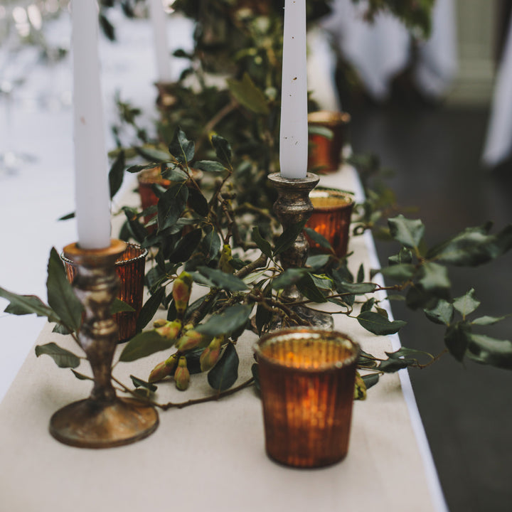 PRE ORDER FOR DELIVERY LATE  MARCH - Bronze Ribbed Mercury Glass Tea Light Holder - The Wedding of My Dreams