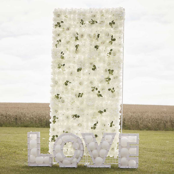 Rose & Hydrangea White Flower Wall Tile 60 x 40cm- Wedding Backdrop