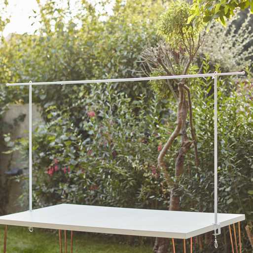 White Metal Clamp Frame For Suspending Over Wedding Tables 2.3m - Suspend Flowers / Tea Lights