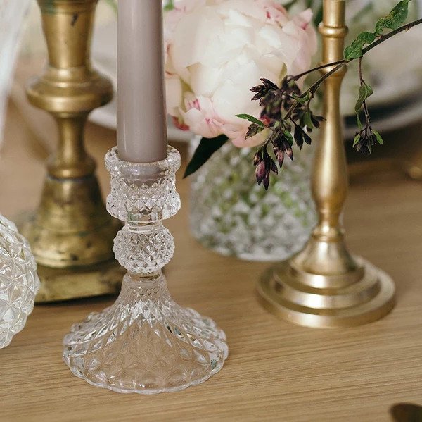 Pressed Glass Candlestick - The Wedding of My Dreams