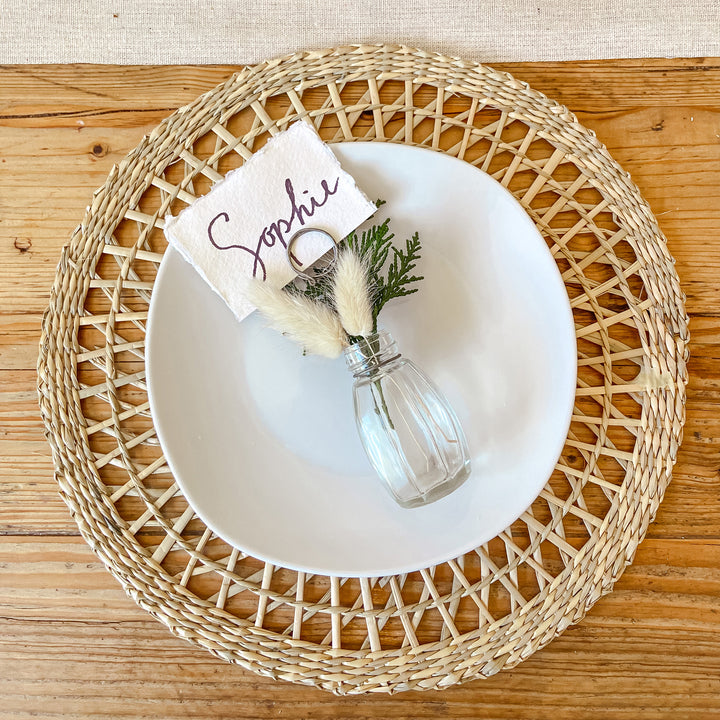 4 x Natural Woven Seagrass Placemat Placemats - The Wedding of My Dreams