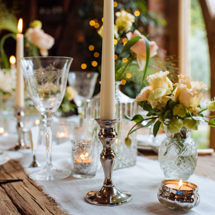 Silver Candlesticks – Set Of 2 - PRE ORDER FOR DELIVERY LATE MARCH - The Wedding of My Dreams