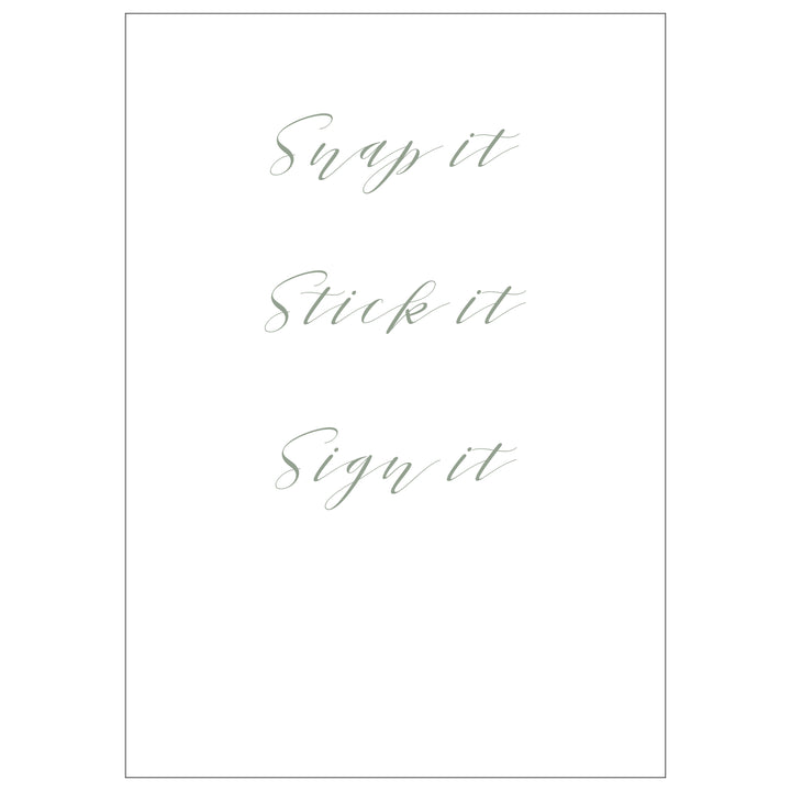 Snap It Stick it Sign It (Polaroid camera guest book sign) - Digital Download / Printable - The Wedding of My Dreams