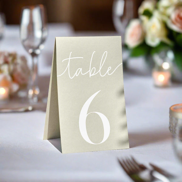 Green Wedding Table Numbers - Pack of 12 (Wedding Stationery)