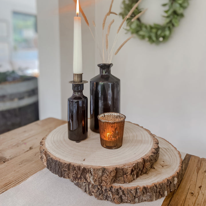 Bronze Ribbed Mercury Glass Tea Light Holder - The Wedding of My Dreams